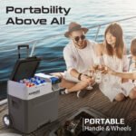 ⁦Promate CoolFast™ 40 Liters Portable Outdoor Mini Refrigerator with 52000mAh Powerpack, Gray⁩ - الصورة ⁦8⁩
