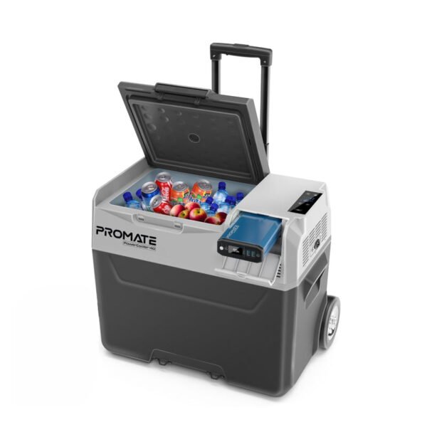 Promate CoolFast™ 40 Liters Portable Outdoor Mini Refrigerator with 52000mAh Powerpack, Gray