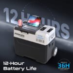 ⁦Promate CoolFast™ 40 Liters Portable Outdoor Mini Refrigerator with 52000mAh Powerpack, Gray⁩ - الصورة ⁦4⁩