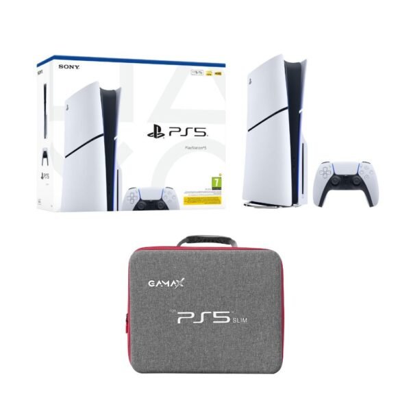 PlayStation 5 Slim Disk Edition with Gray Storage Bag