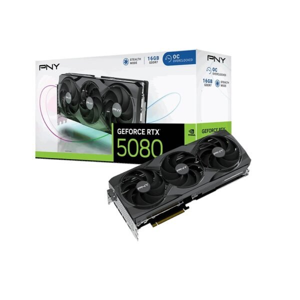 PNY 16GB GeForce RTX 5080 OC Triple Fan GPU VGA Graphic Card
