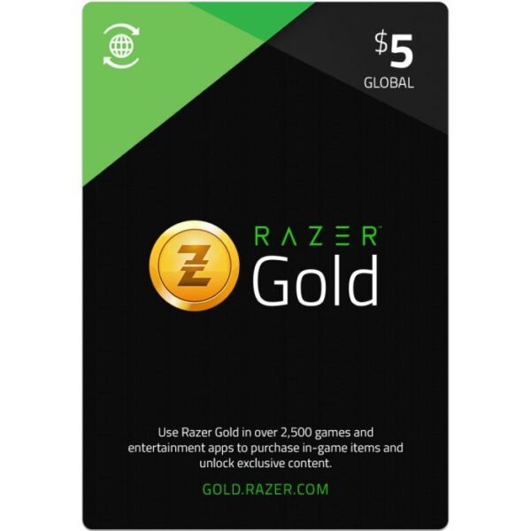 بطاقة ريزر جولد الرقمية بقيمة ٥ دولار - عالمي (تسليم عبر الرسائل النصية)