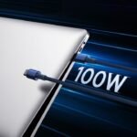 ⁦كابل بيسوس تنجستن جولد للشحن السريع من تايب سي إلى تايب سي بقدرة ١٠٠ واط وطول ١ متر – أزرق⁩ - الصورة ⁦8⁩