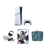 PlayStation 5 CD Edition Bundle — Console + Gamax Carrying Case + Dubi 12-in-1 Accessory Set + Suicide Squad Game