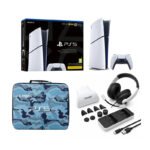 PlayStation 5 Slim Digital Bundle - Includes a console, a Gamax carrying case, and a 12-in-1 Dubi accessory set
