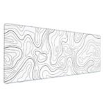 White mousepad with black and gray stripes, waterproof and non-slip, size XXXL (120 x 60 cm)