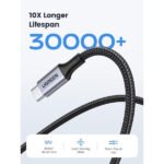 كيبل UGREEN USB-C إلى USB-C بغلاف ألمنيوم ومضفر 1 متر (أسود) US316-70427 - Image 2