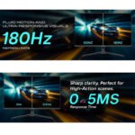 ⁦شاشة جيمنغ جيم أون GOAE24QHD180IPS سلسلة Pro مقاس 23.8 بوصة QHD، معدل تحديث 180 هرتز، زمن استجابة 0.5 مللي ثانية MPRT، HDMI 2.1، شاشة IPS سريعة للألعاب (تدعم PS5) - أسود⁩ - الصورة ⁦6⁩