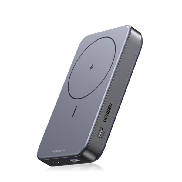 بنك الطاقة المغناطيسي UGREEN بسعة 10000mAh – موديل PB206 (رمادي فضائي)