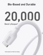 ⁦كابل أنكر 544 USB-C إلى USB-C, (قائم على الحياة) (0.9 م/3 قدم)140 وات - أبيض A80F1H21⁩ - الصورة ⁦2⁩