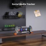 ⁦شاشة الساعة الرقمية ديفووم تايمز جيت لفن البيكسل والمعلومات بتصميم سايبربانك – فضي⁩ - الصورة ⁦5⁩