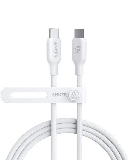 woo-sync-1790235683253-988082 كابل أنكر 544 USB-C إلى USB-C 140 وات (قائم على أساس حيوي) (1.8 م/6 قدم) - أبيض A80F2H21 - Image 1