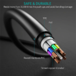 ⁦كابل Choetech CC0004 شحن ونقل بيانات USB-C إلى USB-C بطول 3 متر – أسود، بقدرة 3 أمبير⁩ - الصورة ⁦6⁩