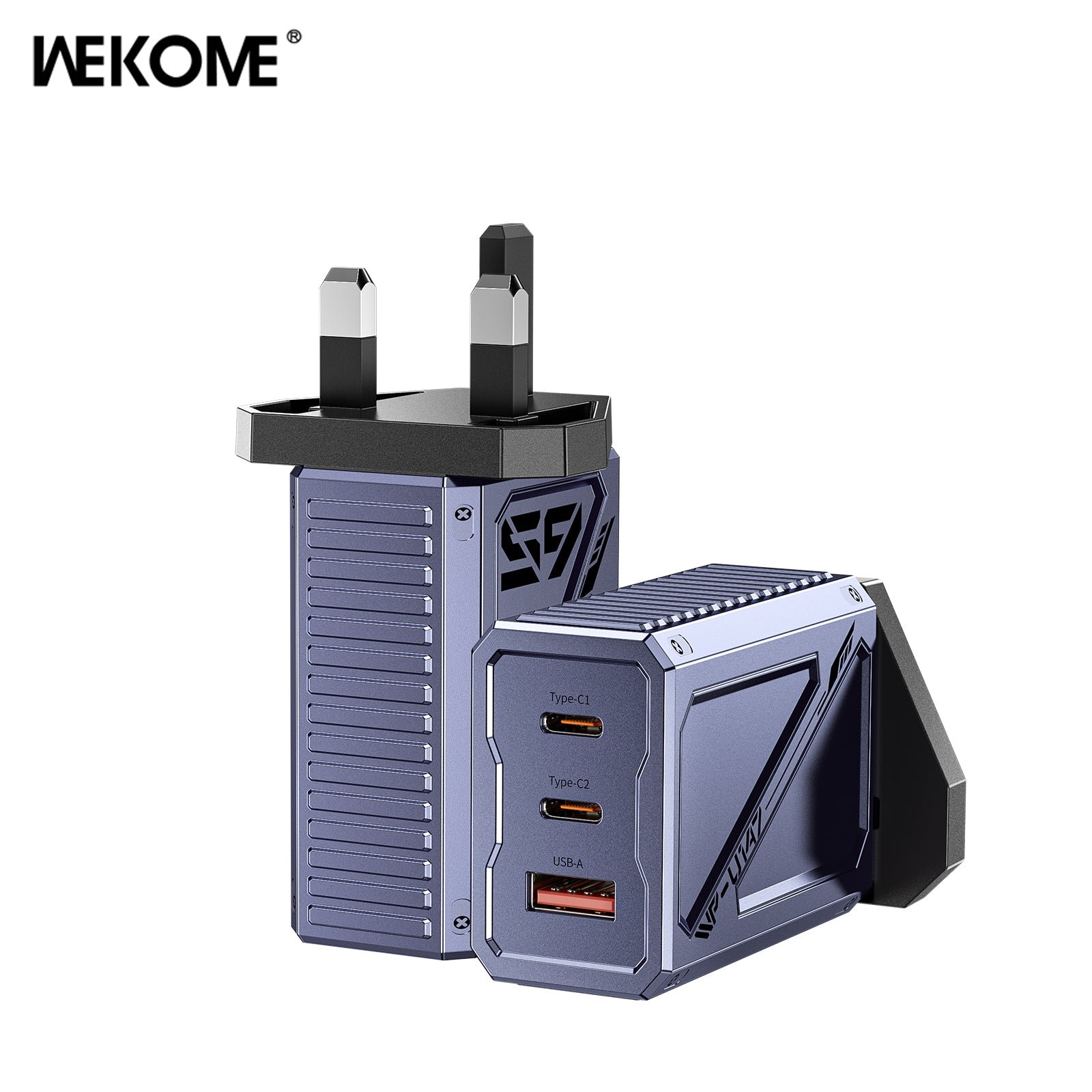 woo-sync-1790236402250-c0907a شاحن WEKOME WP-U147 Vanguard Series Mecha GaN بقوة 65 وات (المملكة المتحدة) - Tarnish - الصورة 1