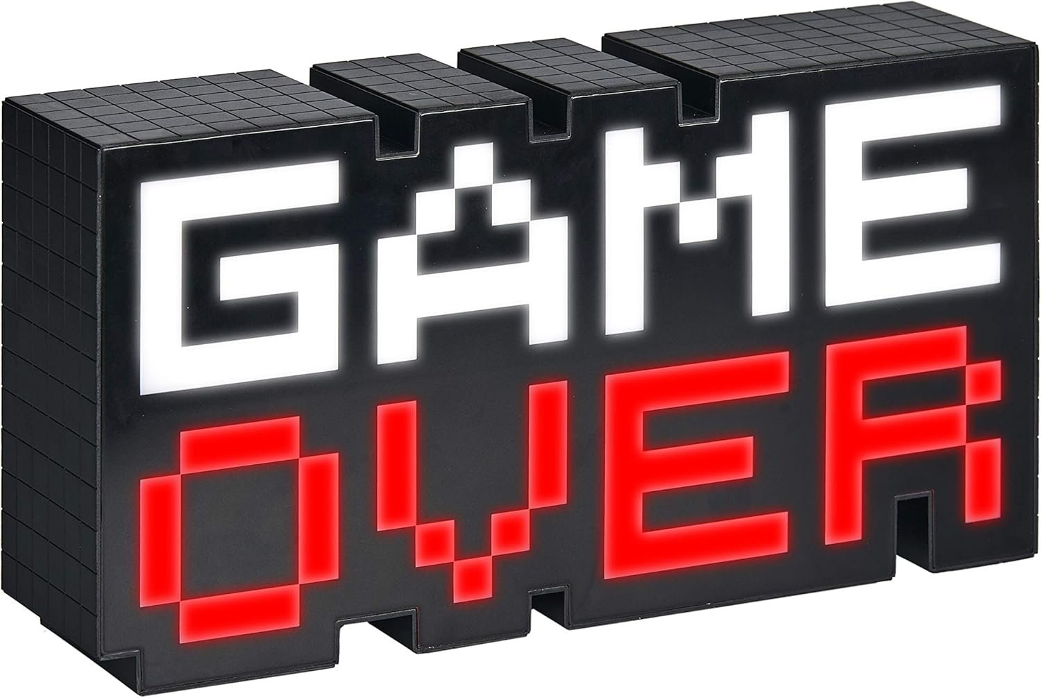 woo-sync-1790237810254-5418de مصباح ديكور بضوء بيكسل، 8 بت، على شكل عبارة Game Over، قابل للتجميع، يتفاعل مع الصوت بألوان متغيرة - Image 1