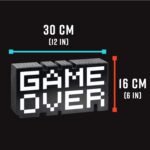 مصباح ديكور بضوء بيكسل، 8 بت، على شكل عبارة Game Over، قابل للتجميع، يتفاعل مع الصوت بألوان متغيرة - Image 5