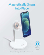 ستاند شحن Anker PowerWave Magnetic 2-in-1 Lite – أبيض (A2543H21) - Image 2