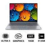 Lenovo ThinkBook 16 G8 IAL Intel Core Ultra 5 225U 12C/ 16 بوصة WUXGA/ 16 جيجابايت DDR5 RAM/ 512 جيجابايت M.2 NVMe SSD/ رسومات Intel مدمجة/DOS/Eng.-عربي/1YW/رمادي قطبي/Topload