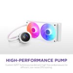 مبرد سائل Nzxt Krakrn Plus 240 RGB 240mm AIO مع مراوح LCD مقاس 1.54 بوصة ومراوح RGB - أبيض - Image 2
