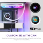 مبرد سائل Nzxt Krakrn Plus 240 RGB 240mm AIO مع مراوح LCD مقاس 1.54 بوصة ومراوح RGB - أبيض - Image 4