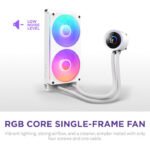 مبرد سائل Nzxt Krakrn Plus 240 RGB 240mm AIO مع مراوح LCD مقاس 1.54 بوصة ومراوح RGB - أبيض - Image 5