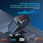 شاحن سيارة Choetech TC0033 بقدرة 105 واط مع كابل مدمج قابل للسحب – أسود - Image 3
