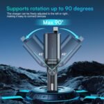 شاحن سيارة Choetech TC0033 بقدرة 105 واط مع كابل مدمج قابل للسحب – أسود - Image 4