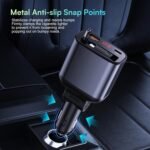 شاحن سيارة Choetech TC0033 بقدرة 105 واط مع كابل مدمج قابل للسحب – أسود - Image 7