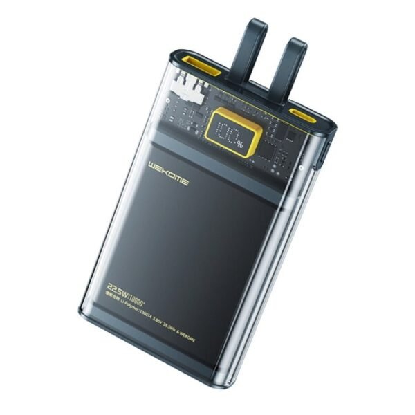 ويكوم WP-323 10000mAh بايونير سيريس اكسبلور شاحن متنقل سريع 22.5 واط مع كيبل - أسود