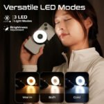 حلقة إضاءة LED قابلة لإعادة الشحن ومتوافقة مع MagSafe قابلة للدوران 360 درجة من بروميت - رمادي - Image 5
