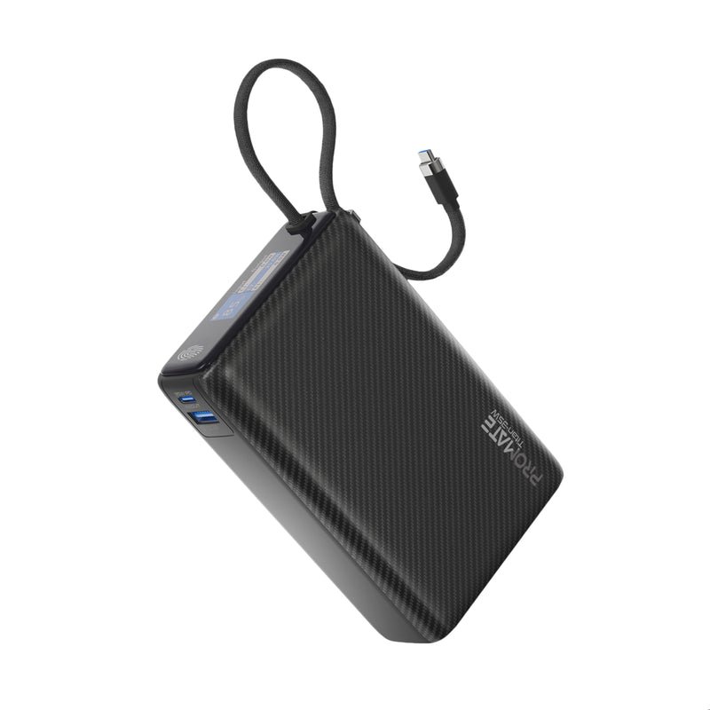 woo-sync-1790299916934-9d13d1 باور بنك بروميت تايتان 35 واط بسعة 20000 ملي أمبير فائق الصغر مع كابل يو إس بي نوع سي مدمج – أسود - الصورة 1