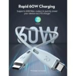 كابل راف باور RP-CB1037 60 واط C-C 1.2 متر USB2.0 3A أزرق فاتح - RP-CB1037LB - Image 2