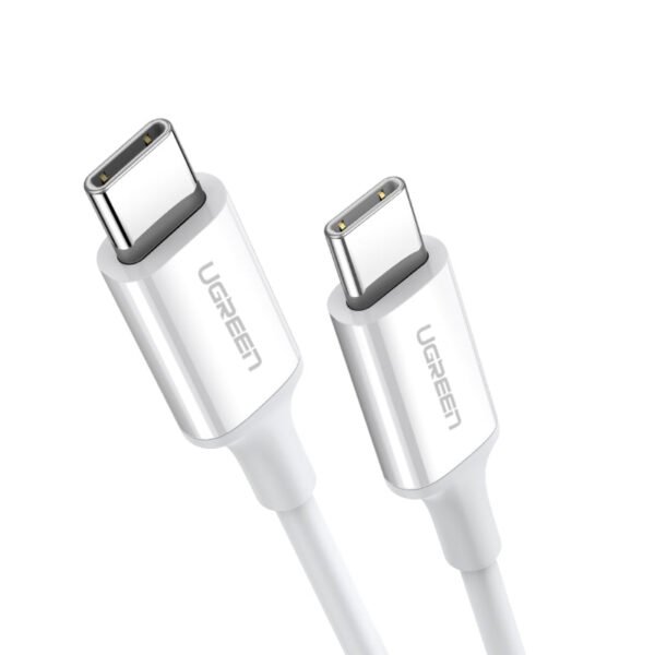 يوجرين USB 2.0 كابل USB-C إلى USB-C بقوة 60 واط غلاف ABS 1 متر أبيض — US264-60518
