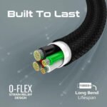 ⁦كابل بروميت فائق المرونة USB-C إلى USB-C بقدرة 60 واط، شحن قياسي 2A، بطول 3 أمتار - أسود⁩ - الصورة ⁦4⁩