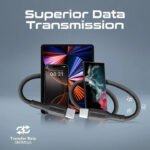 ⁦كابل بروميت فائق المرونة USB-C إلى USB-C بقدرة 60 واط، شحن قياسي 2A، بطول 3 أمتار - أسود⁩ - الصورة ⁦5⁩