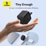 شاحن Baseus Palm Fast Charger 2C+1U 65W UK - Cluster Black - Image 4