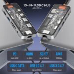⁦محطة إرساء موسيل 10 في 1 USB-C | شحن سريع بقدرة 100 واط | HDMI بدقة 4K 60 هرتز، RJ45، USB، SD/TF، ​​صوت | متوافقة مع MacBook و iPad⁩ - الصورة ⁦5⁩