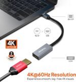 محول منفذ عرض مصغر من موسيل إلى HDMI - دقة 4K بمعدل 60 هرتز، مطلي بالذهب، سهل الاستخدام (التوصيل والتشغيل) لأجهزة ماك بوك والكمبيوتر الشخصي والتلفزيون - Image 3