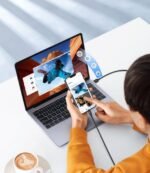 يوجرين كيبل شحن نايلون مضفر من يو إس بي سي إلى لايتنينج بطول متر، أسود، يو إس ٣٠٤ - Image 4