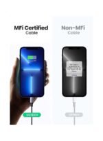 ⁦كيبل يو جرين تايب سي إلى لايتنينج، شحن سريع بقدرة عشرين واط، هيكل ألومنيوم مضفر، بطول مترين، لون أسود⁩ - الصورة ⁦6⁩