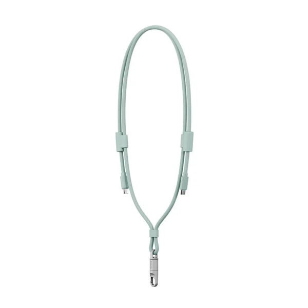 كابل Energea LASSO LANYARD C-C بسرعة 480 ميجابت في الثانية، وقوة 240 واط، مع بطاقة حبل بطول 1.5 متر - زيتوني