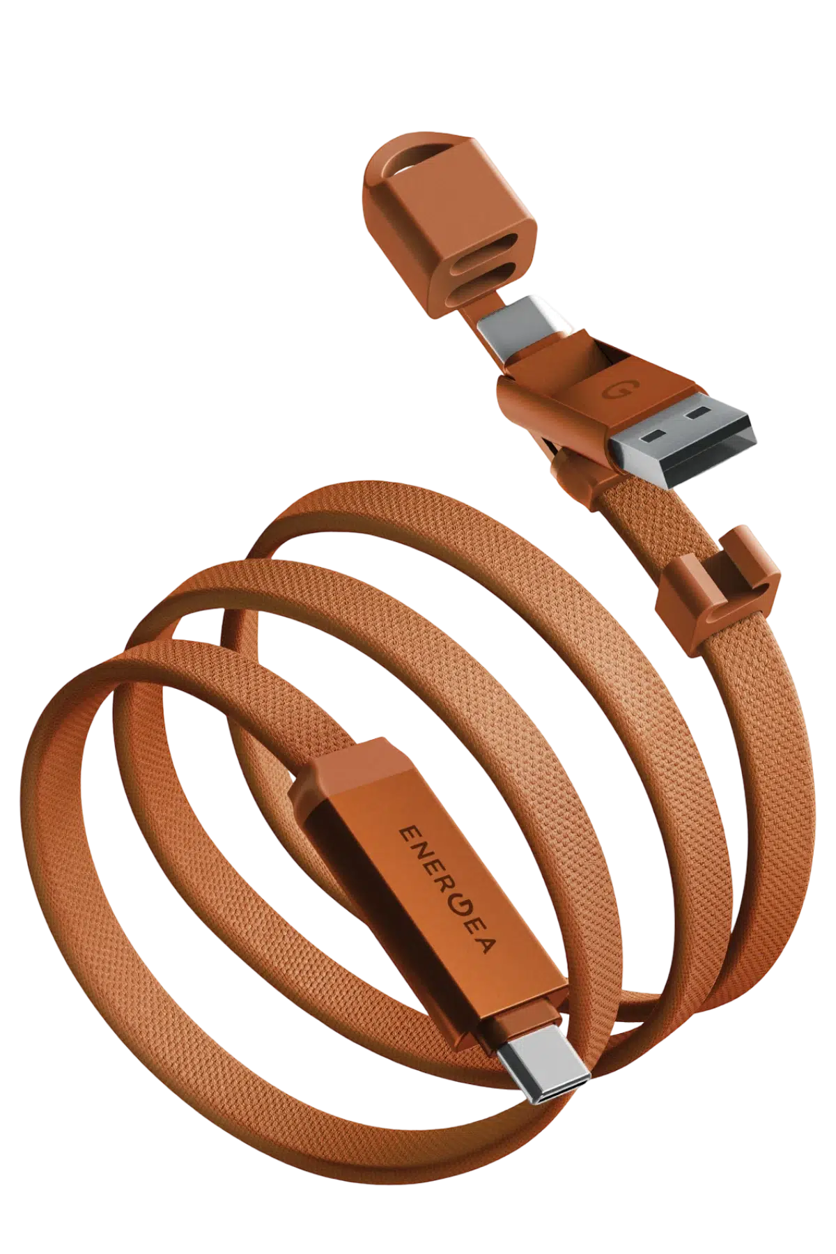 woo-sync-1790302318548-1de39d كابل Energea SHEATH TRAVEL، كابل 2 في 1 من نوع C إلى C + A، بسرعة 480 ميجابت في الثانية، وقوة 60 واط، وطول 1.2 متر - برتقالي - الصورة 1