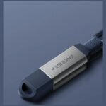 Energea Sheath Travel 2-IN-1 USB-C إلى USB-C + USB-A بسرعة 480 ميجا بت في الثانية مع كابل 60 وات بطول 1.2 متر - أزرق - Image 3