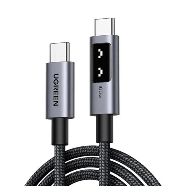 يوجرين Uno كابل شحن سريع USB-C إلى USB-C بقوة 100 واط 5 أمبير 2 متر أسود — L509-35512