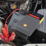 ⁦شاحن بطارية ليثيوم محمول (جامب ستارتر) شل SH816 بسعة 16000mAh / 4 خلايا مع مضخة هواء⁩ - الصورة ⁦4⁩