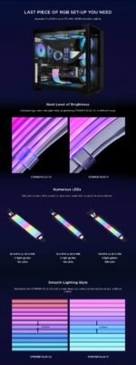 ⁦كابل تمديد ليان لي سترايمر بلس V2 12+4 إلى 3x8 دليل إضاءة 8 مصابيح LED مزود بوحدة تزويد طاقة⁩ - الصورة ⁦9⁩