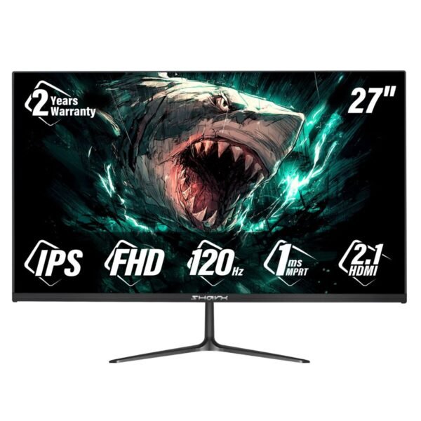 شاركس شاشة العاب مسطحة موديل 27F120I , حجم 27 انش FHD, معدل تحديث 120 هيرتز, معدل استجابة 1 ملي ثانية IPS
