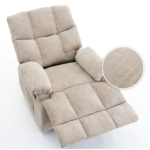 أريكة استرخاء لونج، قماش شينيل، 88 × 94 × 103 سم، لون بيج - Image 3