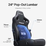 ⁦كرسي الألعاب AndaSeat New Kaiser 4 مع مساند ذراع 6D – جلد PVC فاخر – مقاس كبير (L) – لون اسود⁩ - الصورة ⁦5⁩