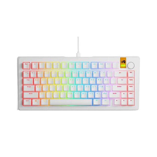 Glorious GMMK 3 HE Gaming Keyboard, Model 75% - Wired, Mechanical, White (Arabic Characters)
